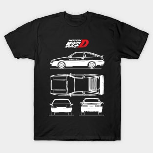 Initial D AE86 Toyota Trueno Blueprint T-Shirt